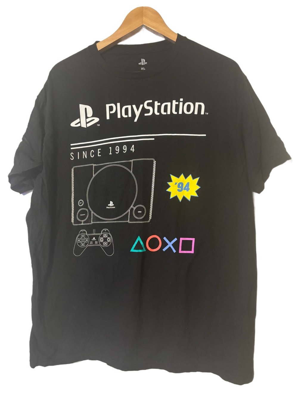 Retro PlayStation Since 1994 Graphic T-Shirt Black XL Official
